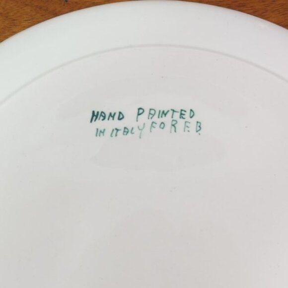 Vintage Christmas Tree Plate Hand Painted Holly Rustic Country Made in Italy - Picture 4 of 4